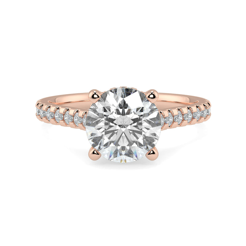 The East West Round with Side Stones and Diamond V