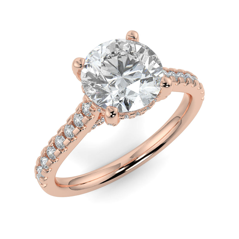 The East West Round with Side Stones and Diamond V