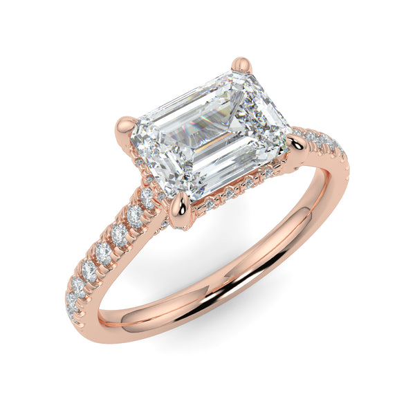 The East West Emerald with Side Stones and Diamond V