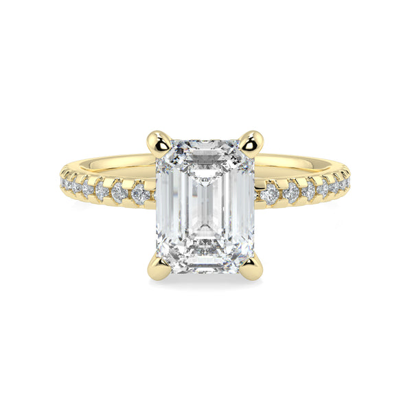 The Signature 4 Prong Diamond Band Hidden Halo Cathedral