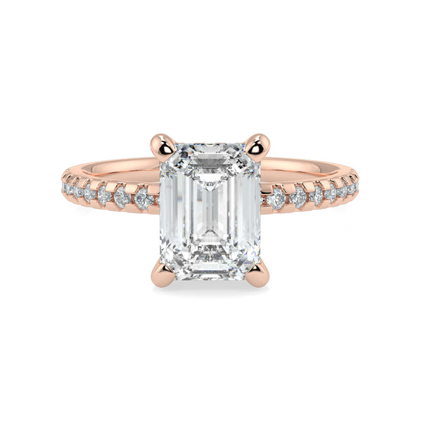 The Signature 4 Prong Diamond Band Hidden Halo Cathedral