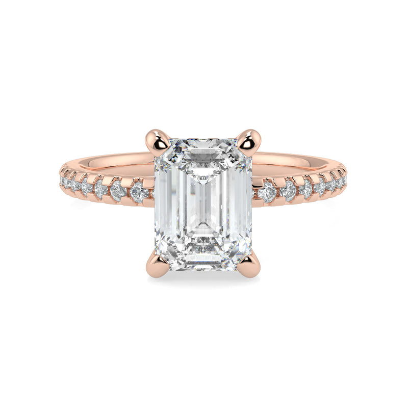 The Signature 4 Prong Diamond Band Hidden Halo Cathedral