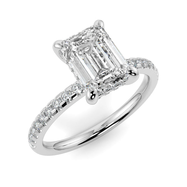 The Signature 4 Prong Diamond Band Hidden Halo Cathedral