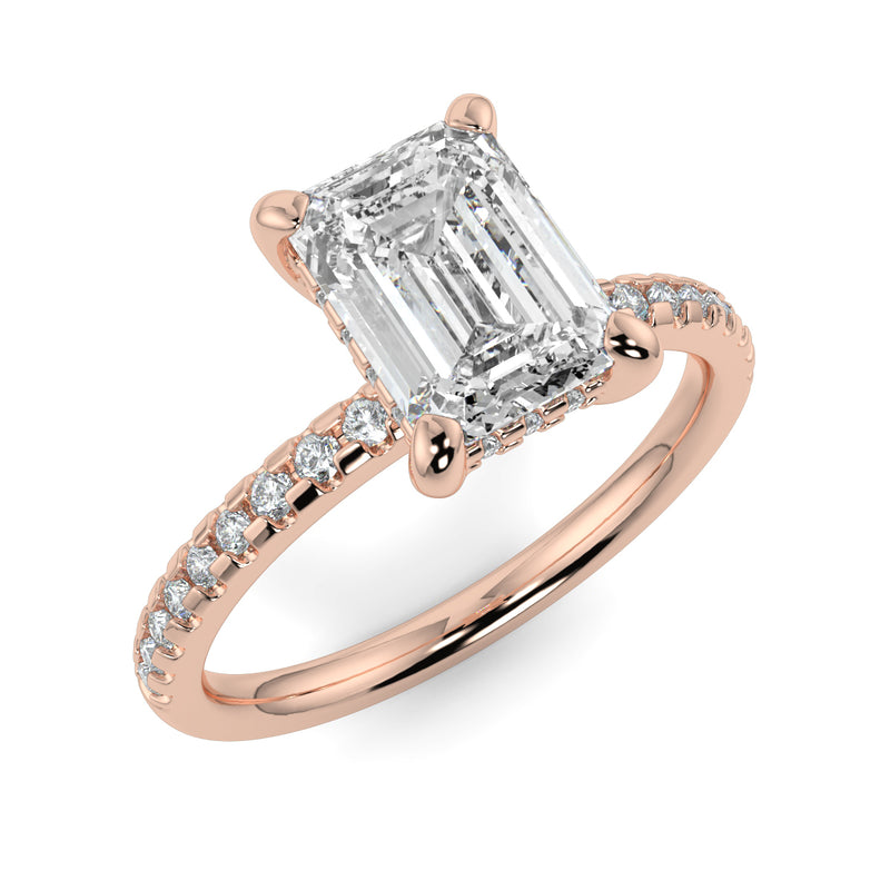 The Signature 4 Prong Diamond Band Hidden Halo Cathedral