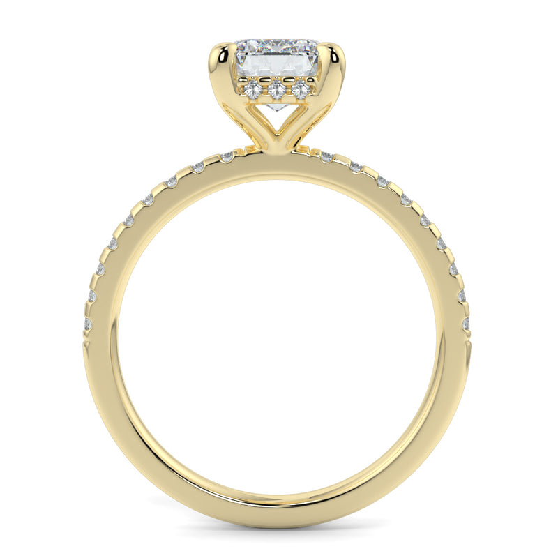 The Signature 4 Prong Diamond Band Hidden Halo Cathedral