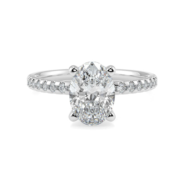 The Signature 4 Prong Diamond Band Hidden Halo Cathedral