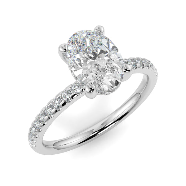 The Signature 4 Prong Diamond Band Hidden Halo Cathedral