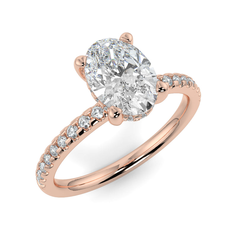 The Signature 4 Prong Diamond Band Hidden Halo Cathedral