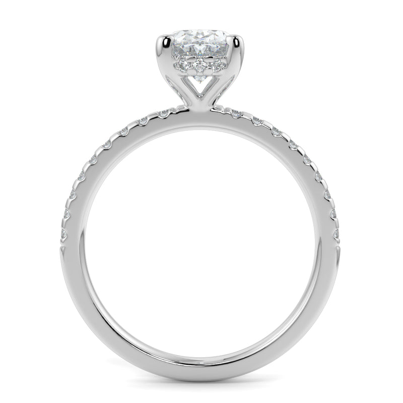 The Signature 4 Prong Diamond Band Hidden Halo Cathedral