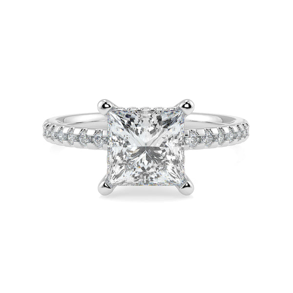 The Signature 4 Prong Diamond Band Hidden Halo Cathedral