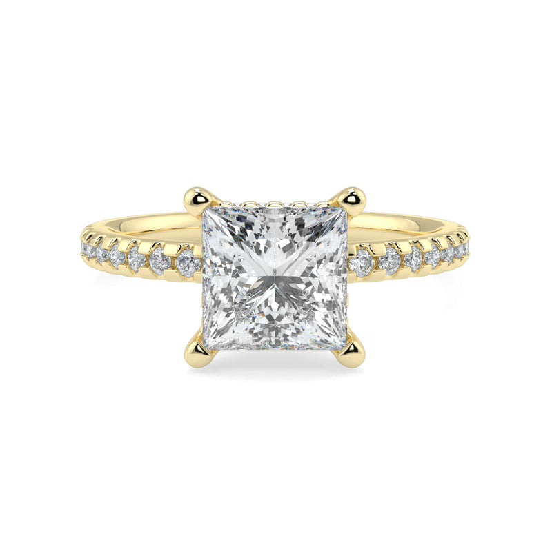 The Signature 4 Prong Diamond Band Hidden Halo Cathedral