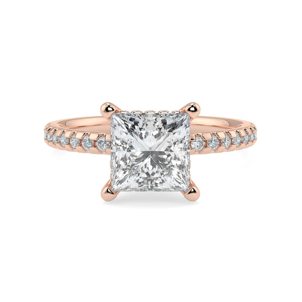 The Signature 4 Prong Diamond Band Hidden Halo Cathedral