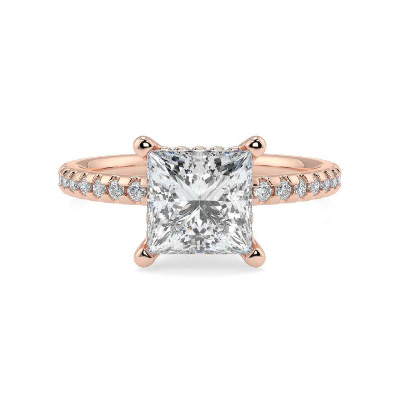 The Signature 4 Prong Diamond Band Hidden Halo Cathedral