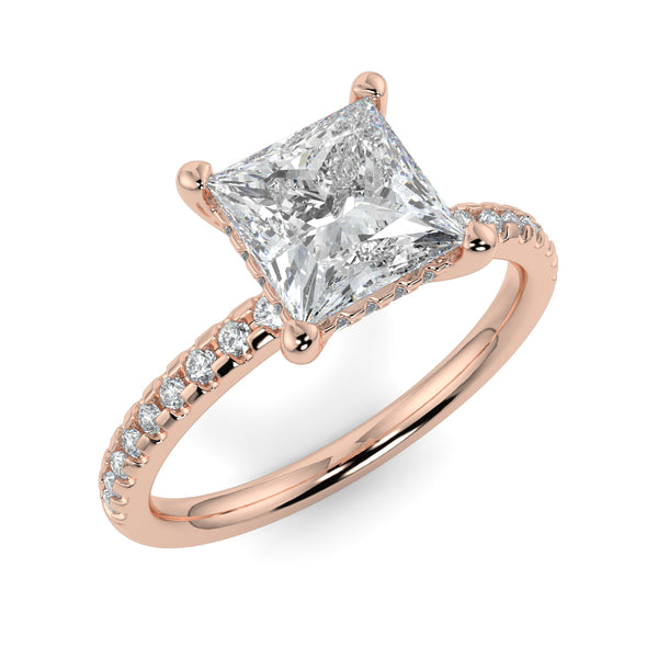 The Signature 4 Prong Diamond Band Hidden Halo Cathedral