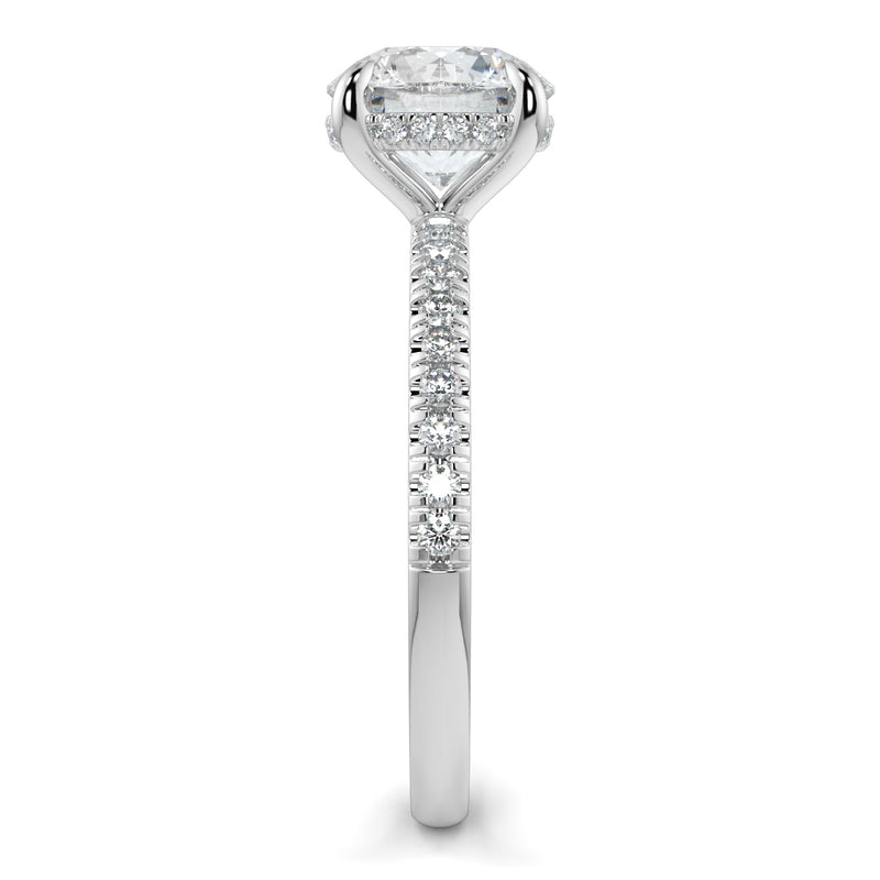 The Signature 4 Prong Diamond Band Hidden Halo Cathedral