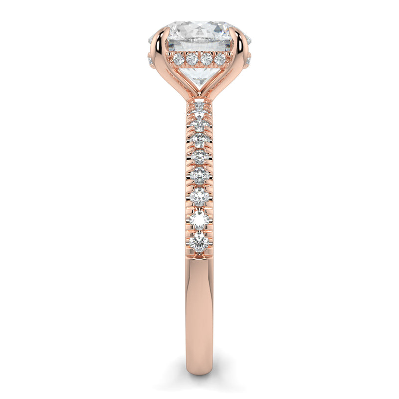 The Signature 4 Prong Diamond Band Hidden Halo Cathedral