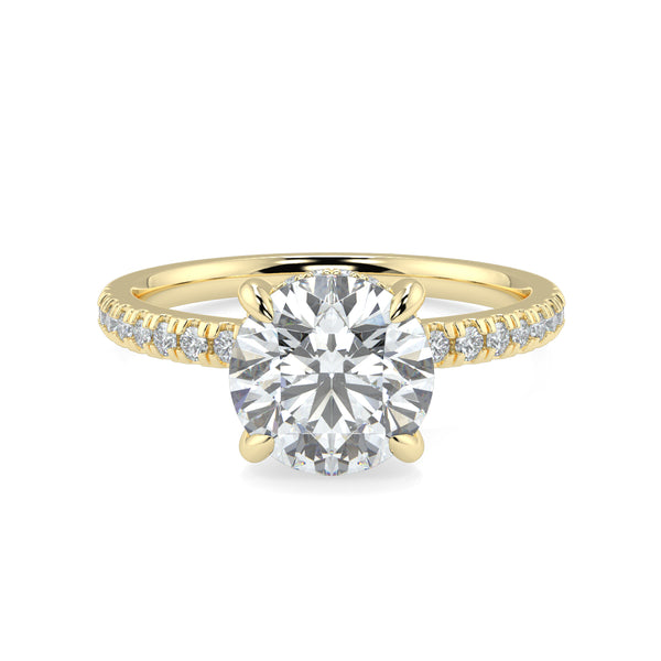 The Signature 4 Prong Diamond Band Hidden Halo Cathedral