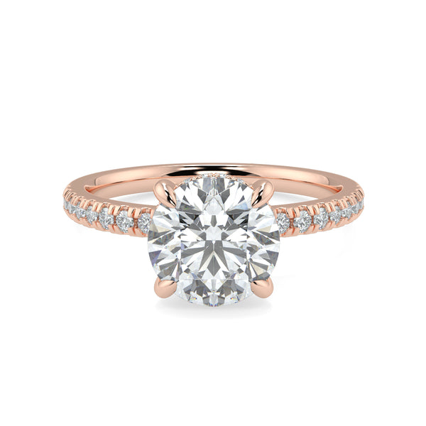 The Signature 4 Prong Diamond Band Hidden Halo Cathedral