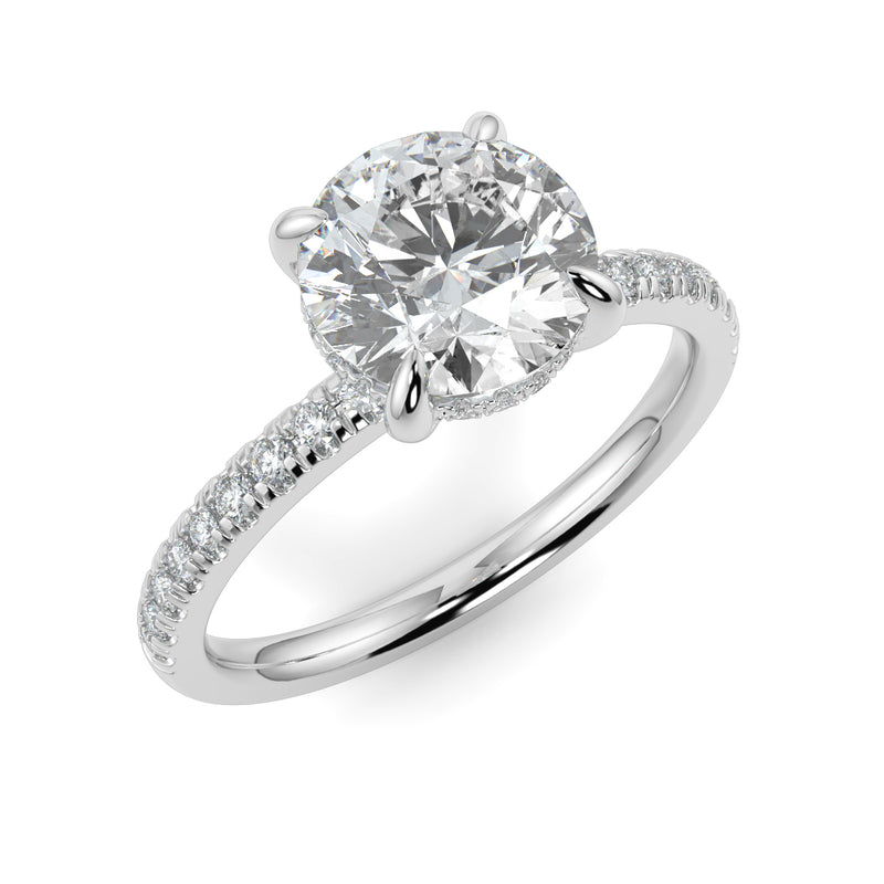 The Signature 4 Prong Diamond Band Hidden Halo Cathedral