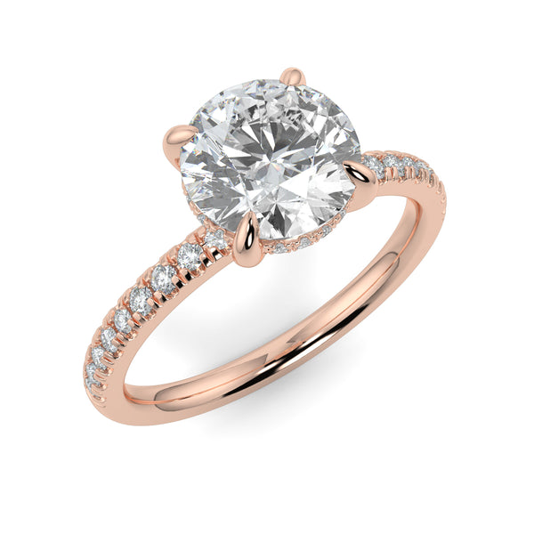 The Signature 4 Prong Diamond Band Hidden Halo Cathedral