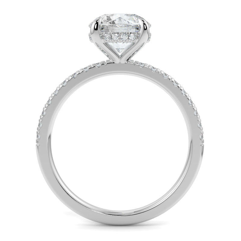 The Signature 4 Prong Diamond Band Hidden Halo Cathedral