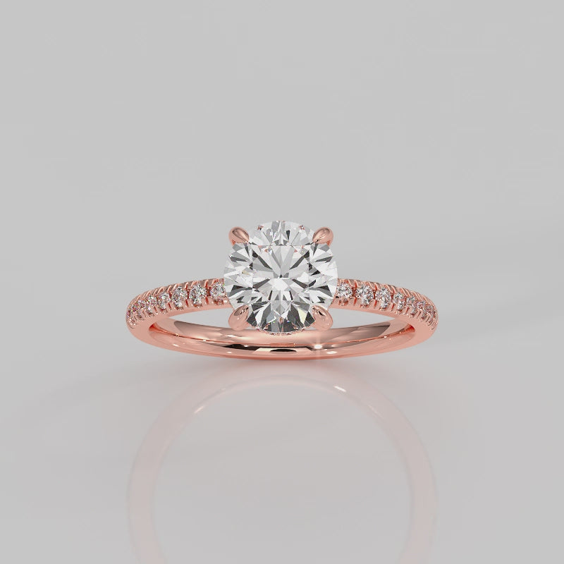 The Signature 4 Prong Diamond Band Hidden Halo Cathedral