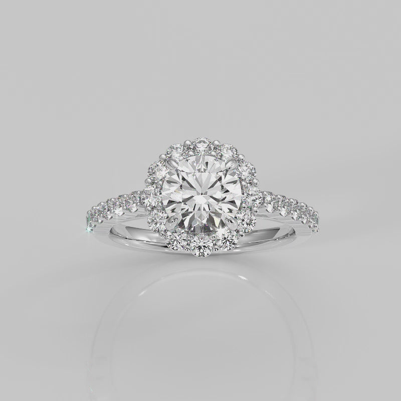 The Floral Side Stone Halo