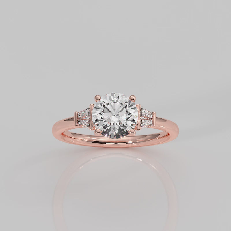 East West Three Stone Round