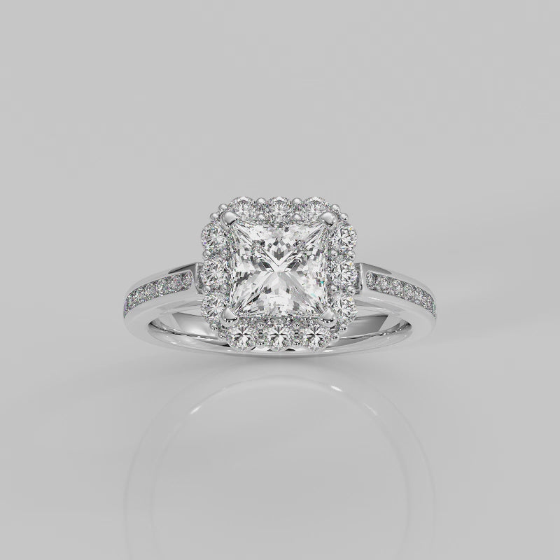 The Floral Side Stone Channel Halo