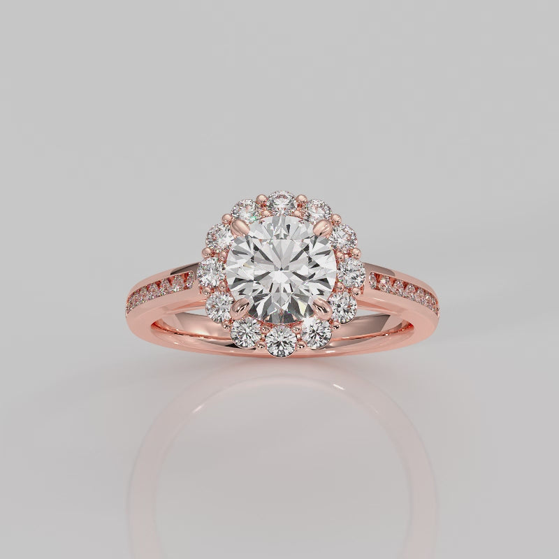 The Floral Side Stone Channel Halo