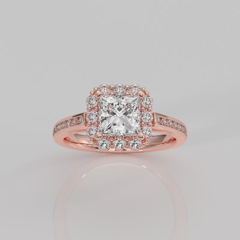 The Floral Side Stone Channel Halo