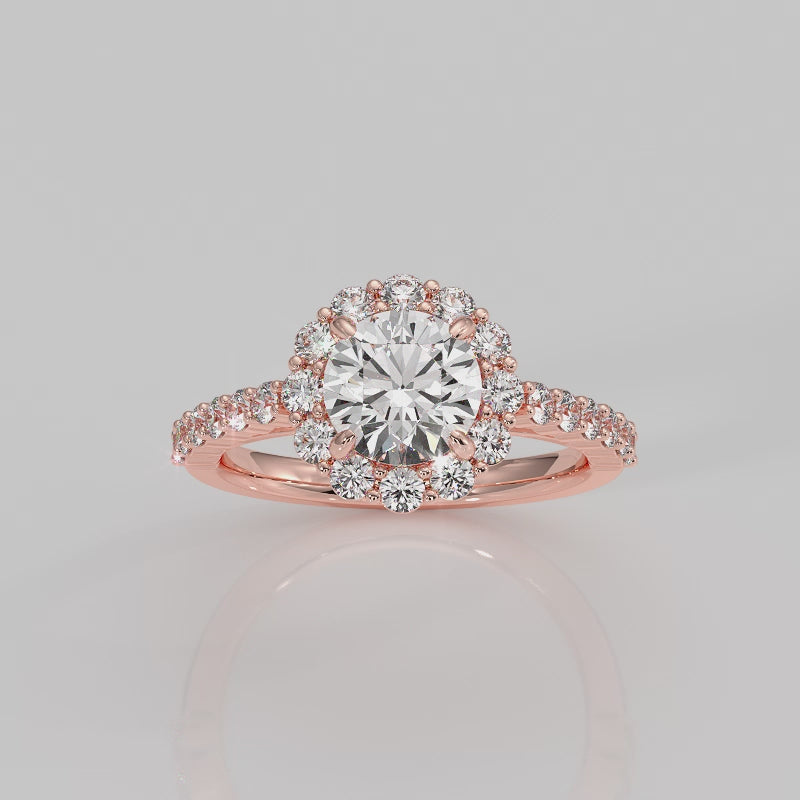 The Floral Side Stone Halo