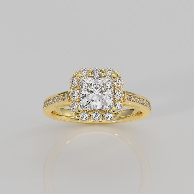 The Floral Side Stone Channel Halo