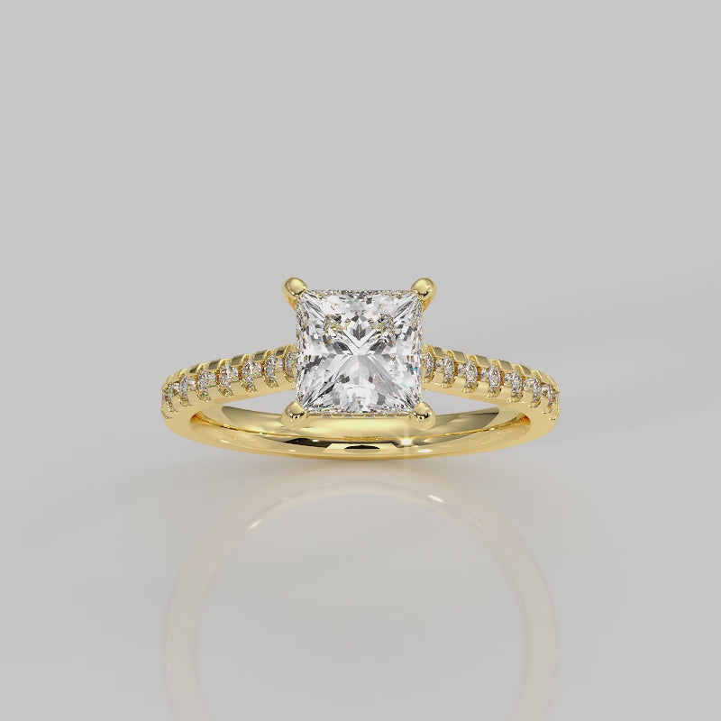 The East West Princess with Side Stones and Diamond V