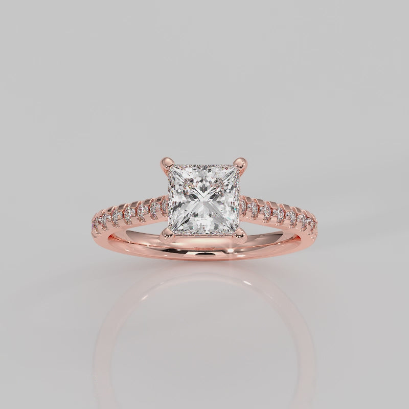 The East West Princess with Side Stones and Diamond V