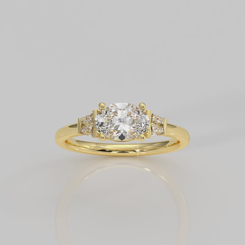 East West Three Stone Oval