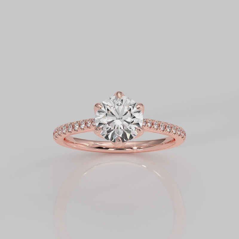 The 6 Prong Diamond Cathedral Style Floral Basket