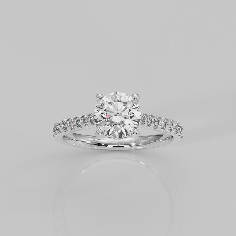 The East West Round with Side Stones and Diamond V