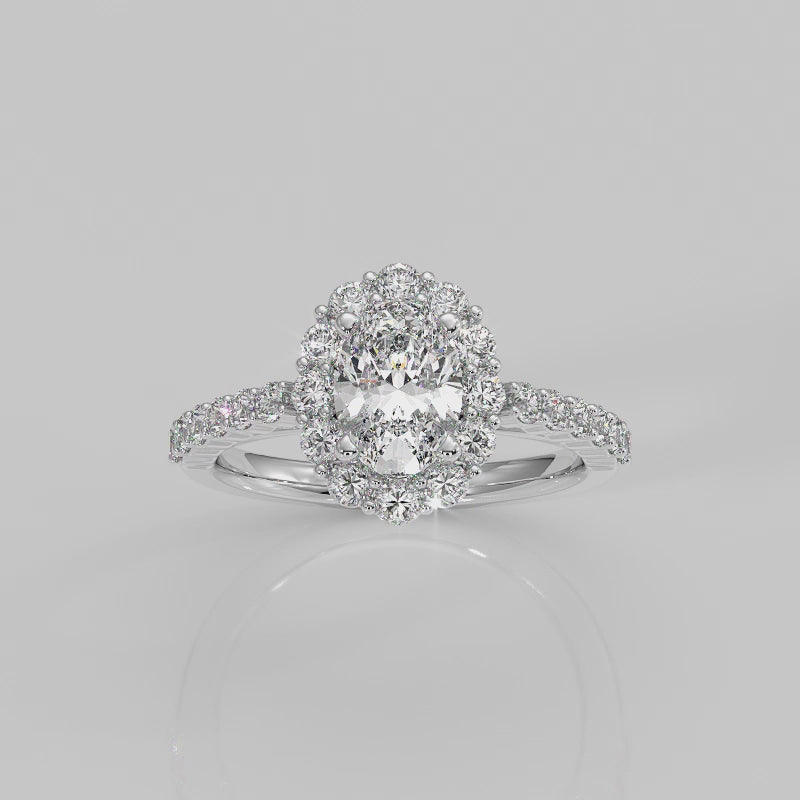 The Floral Side Stone Halo