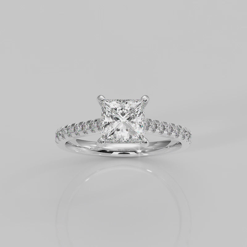 The East West Princess with Side Stones and Diamond V