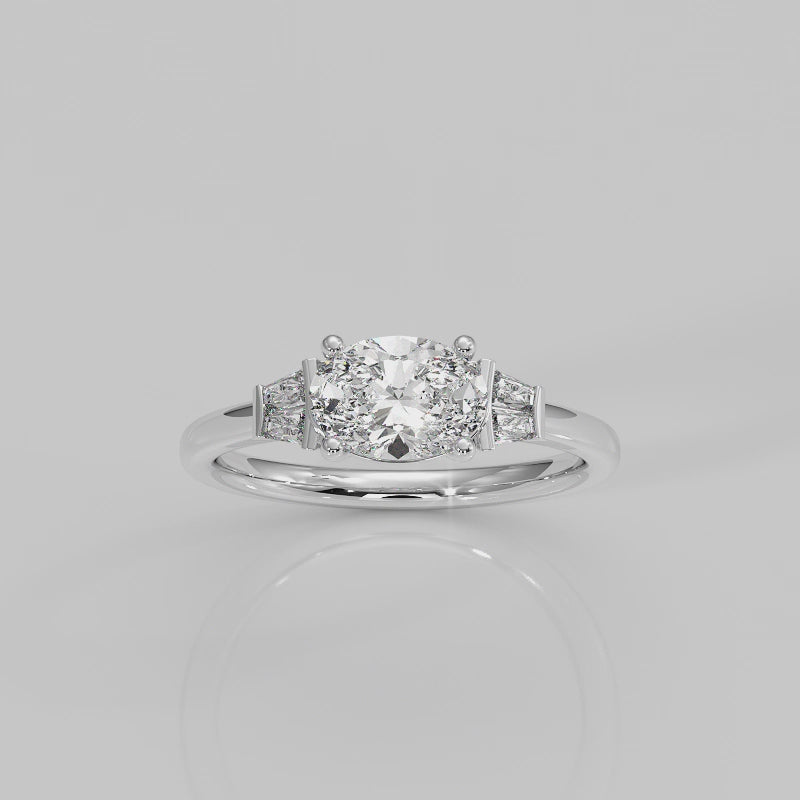 East West Three Stone Oval