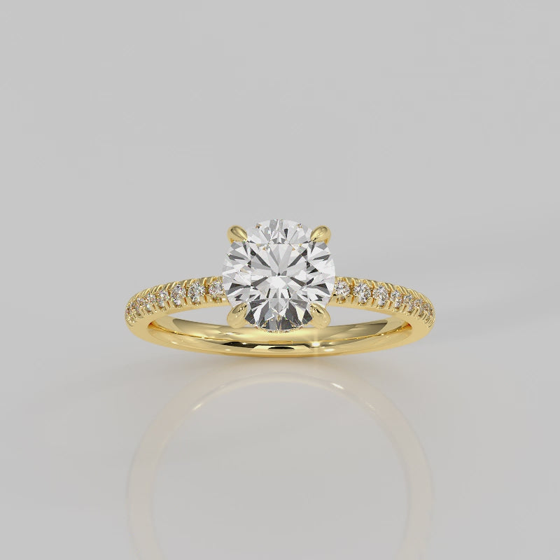 The Signature 4 Prong Diamond Band Hidden Halo Cathedral