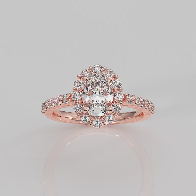 The Floral Side Stone Halo